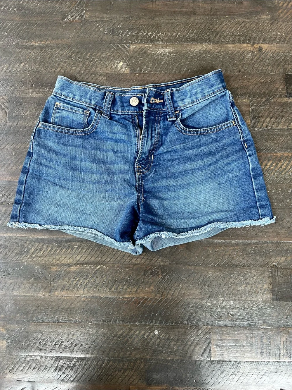 Old Navy Girls High-Rise Adjustable Waist Denim Cutoff Shorts - Size 12